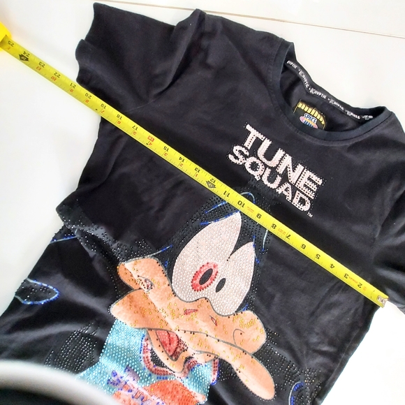 Tune Squad Mens Medium Shirt Daffy Duck Space Jam DeKryptic Unisex Rhinestones - Picture 6 of 8